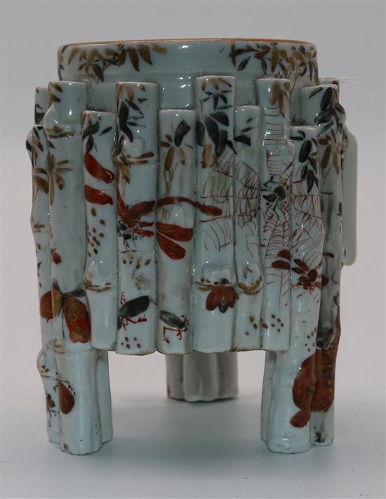 Japanese Kutani bamboo vase
